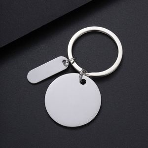<b>Cross</b>-border Stainless Steel Round Keychain Blank Material Laser Color Printing Electroplating Engraved Metal Holiday Gift - Product Image 4