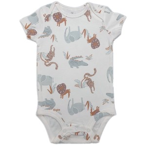 Traje de una pieza de algodón puro para recién nacido, con diseño floral <span class=keywords><strong>y</strong></span> de dibujos animados, de manga corta, para comercio exterior. - Product Image 2