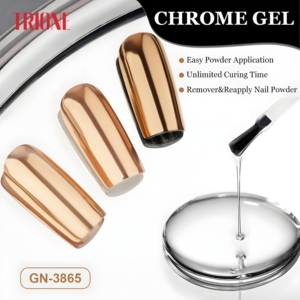 Esmalte de <span class=keywords><strong>Uñas</strong></span> en Gel Base Transparente Cromado de 15 ml, Efecto Metálico, Sin Necesidad de Limpiar, Gel Cromado para Manicura, Arte de <span class=keywords><strong>Uñas</strong></span> de Salón - Product Image 1