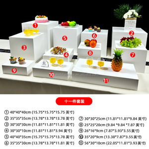 กล่องโชว์อาหารแบบแท่นวางสำหรับจัดเลี้ยงเค้กอะคริลิคสีขาวสำหรับร้านอาหารในโรงแรมจัดงานแต่งงาน - Product Image 6