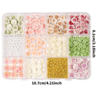 Nouveaux embellissements pour ongles en résine acrylique Ying Meng, motifs pétales de fleurs, nœuds et strass à bordure décorée style bonbon