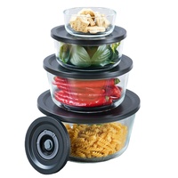 Enregistrez la date Ensemble de boîtes à bento de stockage d'aliments en verre supérieur Récipient sous vide en verre avec couvercles de pompe sans BPA à charnière nouvellement innovants