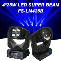 Éclairage de tête mobile LED Super Beam 4x25W RGBW pour mariage, concert, théâtre, scène et utilisation hôtelière