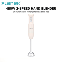 Mixeur Plongeant FLANEK NF-9002 480W, 2 Vitesses, Bouton Poussoir, pour Broyer la Glace et Préparer des Smoothies