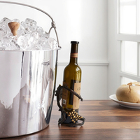 Porte-vin en fonte décoratif style campagnard créatif avec motif de raisin, capacité 5L, pour décoration de table