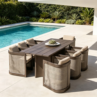 Canapé d'extérieur en alliage d'aluminium pour villa, cour, patio, jardin, mobilier de loisirs, imperméable et résistant aux UV, pour hôtels et complexes hôteliers, avec table basse