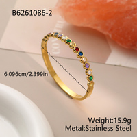 Bracelet jonc en zircon souverain pour femme, couleur or, bijou brillant, cadeau pour elle, ton or fin, empilable, style tendance, vente en gros