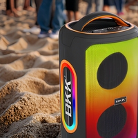 Enceinte portable BKK OEM 80W IPX5 avec microphone sans fil, lumière LED RGB, pour extérieur, longue autonomie de la batterie, boombox en plastique