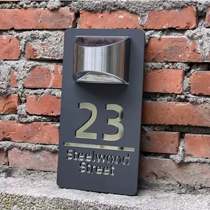 BOYANG Customized Hot Selling Modern Design Black PVC <b>Wall</b> Lamps B22 Bulb Base LED <b>Light</b> Living Room Door Sign House Number Sign - Product Image 3