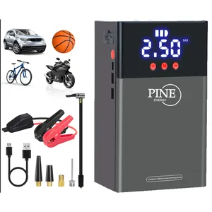 Arrancador de batería de coche 2000A, con Inflador de neumáticos Digital de 150PSI, 12V, elevador de batería automático con compresor de aire