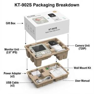 KT-902S No WiFi Pet Camera Dog Monitor <b>System</b> 2.8 Inch IPS Screen Wireless Cat Camera with Night Vision Privacy Protection - Product Image 3