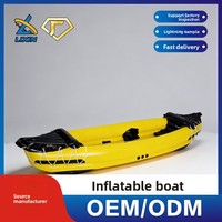 Canoë gonflable jaune personnalisé avec logo, pour adultes, aventure en plein air, kayak, bateau écologique en PVC épaissi, 3,1-4m, 200L, 2 personnes, plage