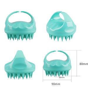 Brosse de massage du cuir chevelu en silicone souple avec logo personnalisé, peigne exfoliant relaxant pour l'application d'huile, soin du cuir chevelu, nettoyage en profondeur du cuir chevelu - Product Image 2