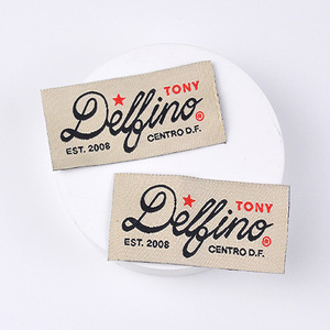 Etiqueta Tag tecida personalizada para vestuário Etiquetas tecidas algodão por atacado para vestuário - Product Image 6