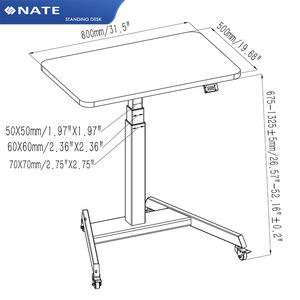 Table électrique réglable en hauteur à une seule jambe avec cadre blanc E2, bureau pour <span class=keywords><strong>ordinateur</strong></span> portable, bureau debout pour la maison ou le bureau - Product Image 3