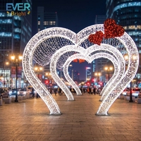 Arche lumineuse LED en PVC en forme de cœur, étanche IP65, pour décoration extérieure de mariages, fêtes et paysages