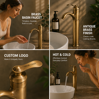 Robinet de lavabo cascade moderne en laiton massif, mitigeur chaud/froid pour salle de bain, à poser sur le comptoir, sans plomb