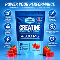 Gommes de créatine monohydrate pour améliorer l'immunité, véganes, sans sucre, saveur naturelle de fraise, OEM ODM, marque privée, halal