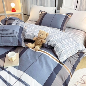 Vente en gros, vente chaude, draps plats en polyester lavé imprimé rayé, ensemble de literie 4 pièces <span class=keywords><strong>pas</strong></span> <span class=keywords><strong>cher</strong></span> - Product Image 6