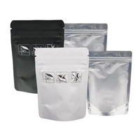 Sacs Mylar noirs mats personnalisés avec logo, sacs refermables anti-odeur en aluminium, sachets de conservation alimentaire étanches à l'humidité