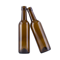 Bouteille de vin en verre vert antique de 375ml Bouteille de vin de Bordeaux avec bouchon à vis