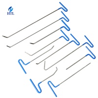 HTL 10 pièces de tiges de réparation de bosses sans peinture en acier à haute teneur en carbone pour outils de réparation de bosses, kit de débosselage de voiture, ajustement universel