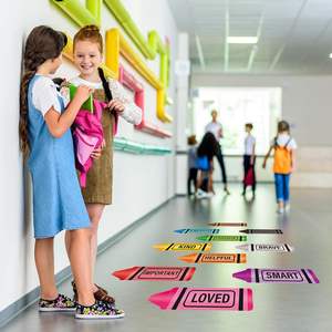 Calcomanías inspiradoras con estampado de crayones para el suelo, frase motivacional colorida para el aula, oficina, guardería, fiesta, pared, decoración de escaleras - Product Image 5