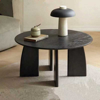 Table basse moderne Rosegia à double niveau avec panneaux latéraux incurvés en forme de D, rangement pliable, pour salon, appartement, studio, 3 ans de garantie