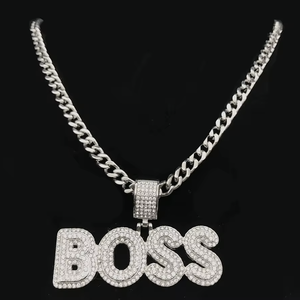 Perhiasan Hip Hop Pass Diamond Tester keren Iced Out huruf besar D warna VVS Moissanite bos liontin untuk pria rantai tebal - Product Image 1