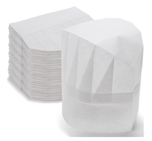 Gorro de Chef Desechable Blanco, Gorro de Cocina de Papel No Tejido para Cocina, Restaurante, Catering, Panadería - Product Image 6