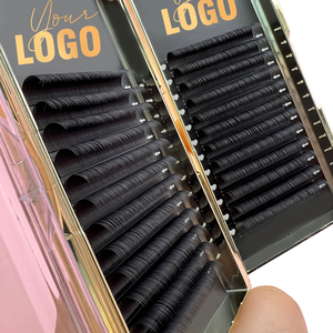 Pestañas Postizas Individuales con Logotipo Privado, Color Negro Mate, Extensión de Pestañas de Visón Sintético, Mega Volumen, Fácil de Aplicar, Libres de Crueldad Animal, Veganas, Cachemira PBT - Product Image 1