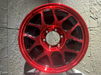 Rueda forjada de 17 pulgadas, diseño fresco de contraste negro-rojo, modelo más vendido, compensación ET0, admite personalización