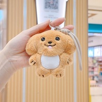 Porte-clés chiot en peluche sonore de dessin animé, poupée chien douce, ornement à suspendre pour sac, pendentif pour sac d'école, poupée à griffes, cadeau promotionnel, vente en gros