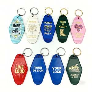 Wholesale Motel Keychain Blank Printing Logo Custom Motel Keychain Uv Decal Plastic Keychain Luggage Tags Colorful <b>Key</b> <b>Chain</b> - Product Image 1