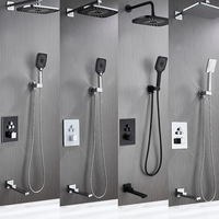 Ensemble de douche thermostatique pour salle de bain, mitigeur de bain cascade et pluie, mural, certifié CE, personnalisable, vente en gros usine