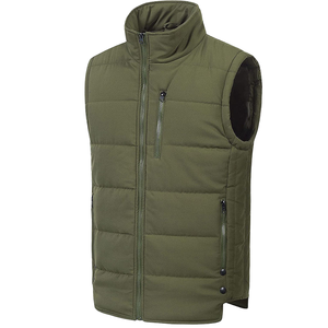 Chaleco de esquí ligero sin mangas con capucha de lona teñida casual de invierno para hombre al por mayor - Product Image 1