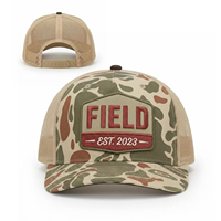 Casquette de camionneur structurée en maille avec visière incurvée, motif camouflage canard vintage brodé en 3D, pour homme, idéale pour la chasse et les activités de plein air