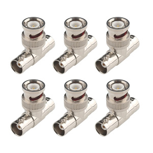Adaptador de conector coaxial BNC <span class=keywords><strong>macho</strong></span> a 2 hembra, <span class=keywords><strong>enchufe</strong></span> de latón tipo T <span class=keywords><strong>Triple</strong></span> T para uso de energía, divisor UHF y Cable coaxial - Product Image 5