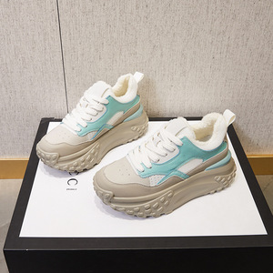 Nouvelles chaussures de sport à semelle épaisse pour femmes, style printemps-automne, bout rond, lacets, chaussures de sport décontractées pour femmes - Product Image 2