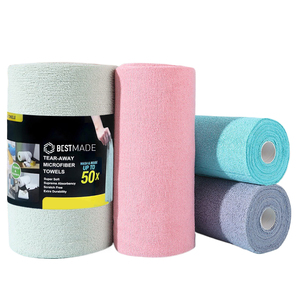 Rouleau de chiffons microfibres super absorbants à déchirer à la main, non gras, pour <span class=keywords><strong>vaisselle</strong></span> et nettoyage de cuisine, réutilisables - Product Image 2