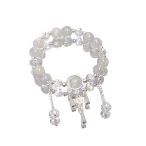 Pulsera de cuentas de cristal con esmalte cristalino, estilo campanas de viento, de fantasía, con cuentas de cristal craquelado tipo palomitas de maíz, colorida - Product Image 5