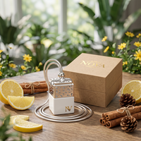 Bouteille diffuseur de parfum vide pour voiture, 5ml 8ml, en verre avec bouchon en bois, à suspendre, vente en gros, directement de l'usine