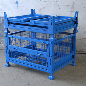 Kho ánh sáng nhiệm vụ nặng nề sơn tĩnh điện xếp chồng ráp có thể gập lại dây mạ kẽm Lưới lưu trữ <span class=keywords><strong>container</strong></span> - Product Image 3