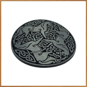 圆形锌合金皮带五金配件3D凯尔特结马形皮带扣 - Product Image 4