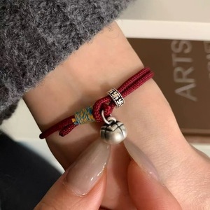Bracelet en argent pur avec cordon rouge kaki, bijou unisexe en forme de fruit pour usage quotidien - Product Image 2