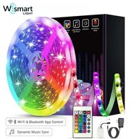 Kit de bande LED intelligente RGB WS2812B WS2815 WS281, DC12V 24V SMD5050, synchronisation musicale WiFi, changement de couleur, ruban flexible