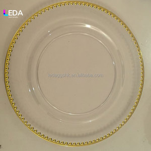 LEDA Wholesale Gold Rose shaped <b>Plates</b> 13 Inch <b>Plastic</b> Acrylic Round <b>Dinner</b> <b>Plate</b> Chargers Decorative <b>Plates</b> - Product Image 4