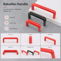 Poignée de porte de protection pour tour, en bakélite phénolique, en forme de U, pour petite machine, rouge et noir, résistante à la chaleur, durable