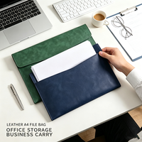 Porte-documents en cuir véritable pour entreprise, organiseur de dossiers, étui à outils en cuir véritable, logo personnalisé, format A4, ensemble de dossiers de bureau