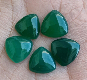 Ónix Verde Natural en Forma de Trillón, Cabujón Plano para Joyería, Anillos, Pulseras, Piedra de Nacimiento de Mayo para Hombres y Mujeres - Product Image 4